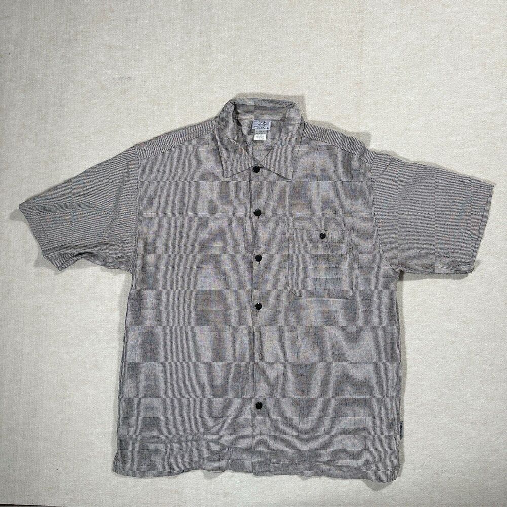 Vintage Venue Black & White Mini Houndstooth/ Checkered Men’s Button Up Shirt XL
